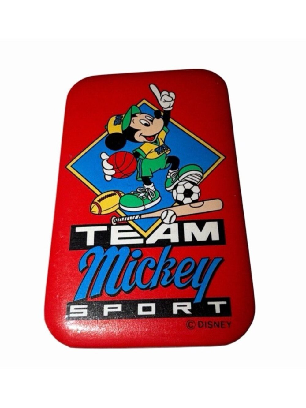 Disney Team Mickey Mouse Sport  Vintage Pinback Button
